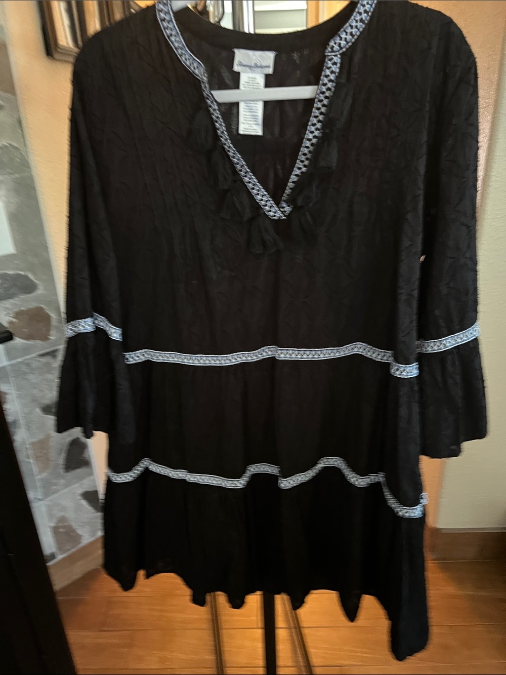 Tommy Bahama Black Mini Dress with White Trim